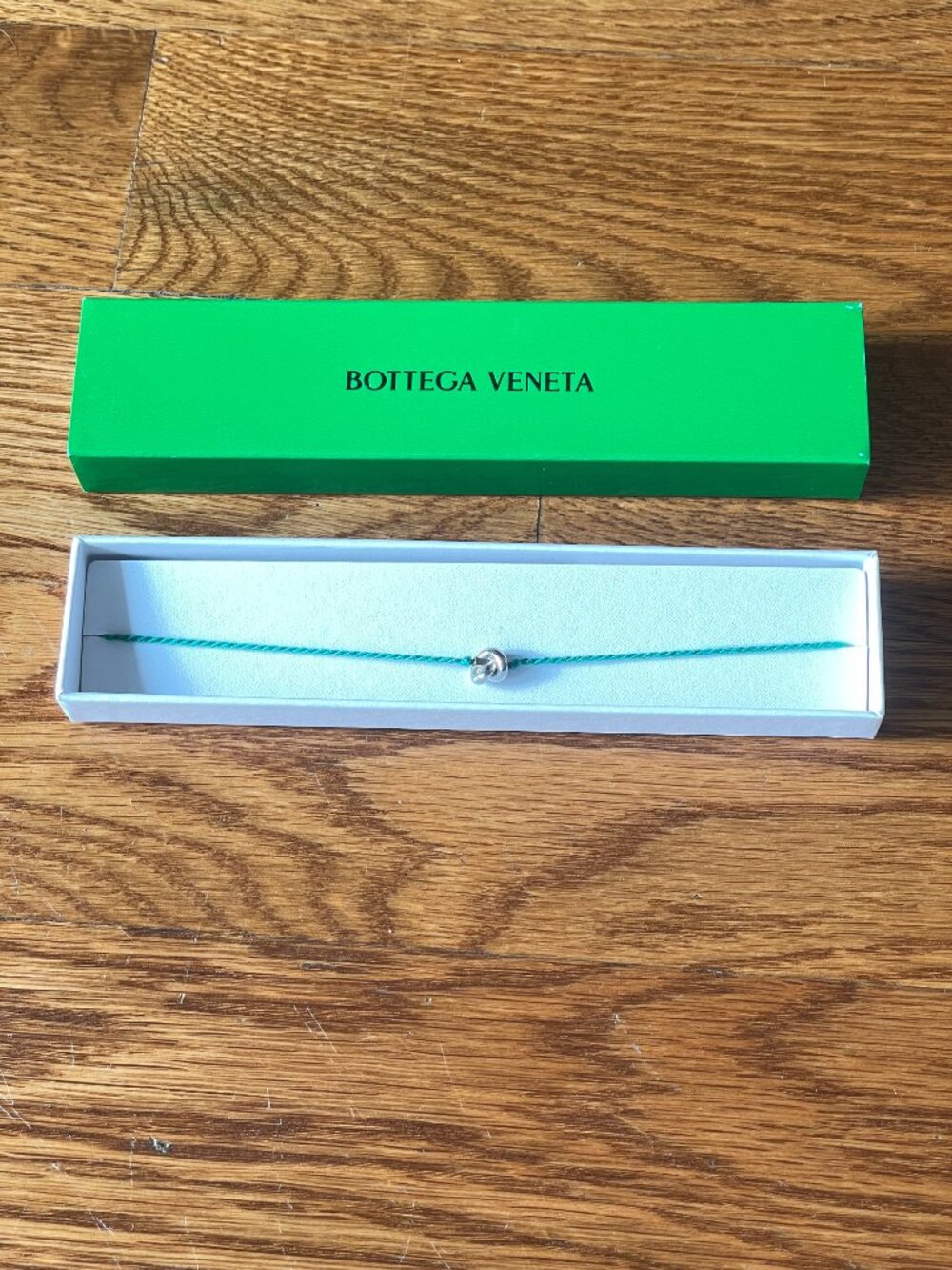 NEW IN BOX WITH TAGS Bottega Veneta Friendship Bracelet (Flash Green)
